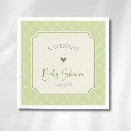 Whimsical Citrus Grön Diamant Bebis Shower Pappersservett