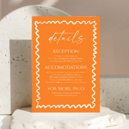 Whimsical Citrus Orange Bröllopsdetaljer Tilläggskort