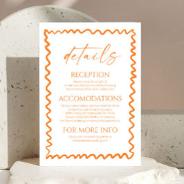 Whimsical Citrus Orange Bröllopsdetaljer Tilläggskort