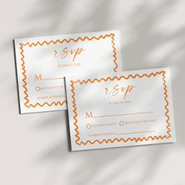 Whimsical Citrus Orange Vågig Kant Bröllop OSA Kort