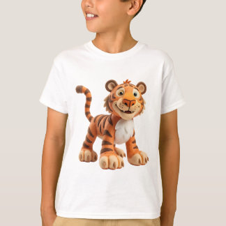 Whimsical Claymation Tiger med överdimensionerade T Shirt