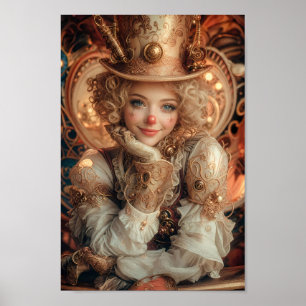 Whimsical Clockwork Harlequin Konstaffisch Poster