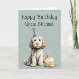 Whimsical Cockapoo Dog Birthday Card Kort