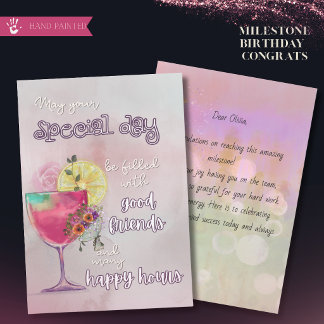 Whimsical Cocktail Glad Milstolpe Kort