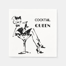 Whimsical Cocktail Queen - Glam Party Vibe Pappersservett