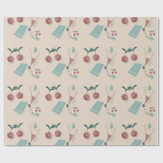 Whimsical cocktail wrapping paper presentpapper