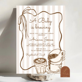 Whimsical Coffee en baby bryggs barnkalas Inbjudningar