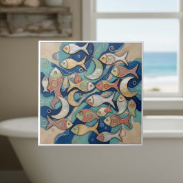 Whimsical Color Splash Fish Pattern ID1201 Kakelplatta