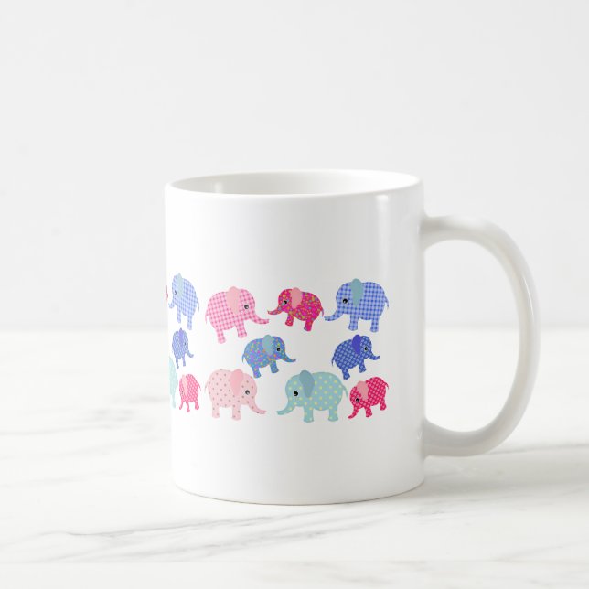 Whimsical Colorful Elephants Coffee Mug Kaffemugg (Höger)