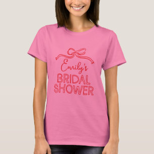 Whimsical coquette båge som knyter knut bröllopsdu t shirt