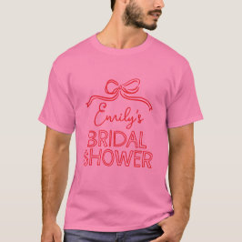 Whimsical coquette båge som knyter knut bröllopsdu t shirt