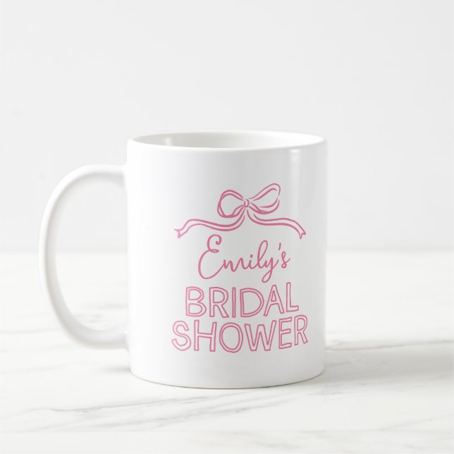 Whimsical coquette båge som knyter knuten bröllops kaffemugg (Vänster)