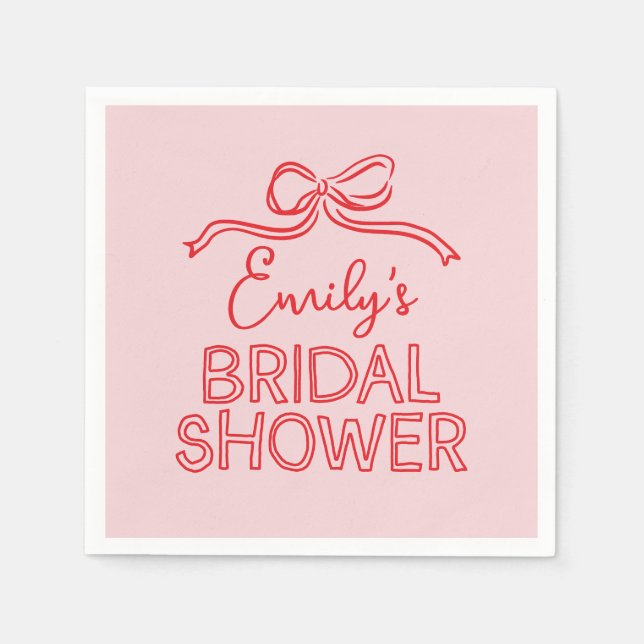 Whimsical coquette slinga knut bröllopsdusch pappersservett (Framsidan)