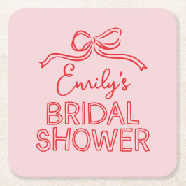 Whimsical coquette-smycke knutar bröllopsdusch underlägg papper kvadrat