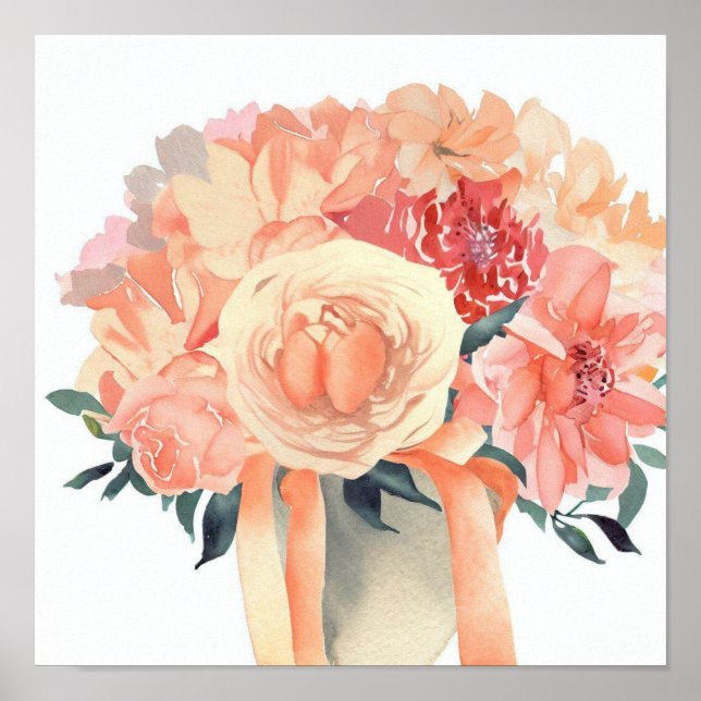 Whimsical Coral, Attendants Bouquet (A) Poster (Framsidan)