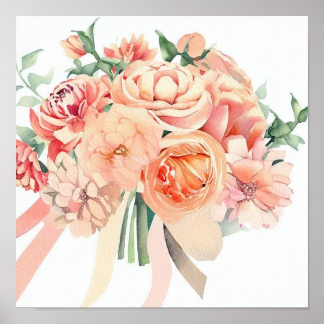 Whimsical Coral, Attendants Bouquet (B) Poster (Framsidan)