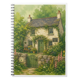 Whimsical Cottage Core-inspirerat block Anteckningsbok