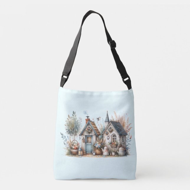 Whimsical Cottage Garden Axelväska (Baksida)