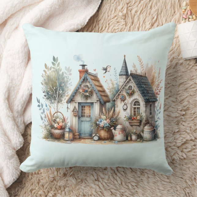 Whimsical Cottage Garden Kudde (Filt)
