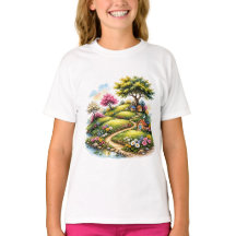 Whimsical Cottage Garden Landscape Art