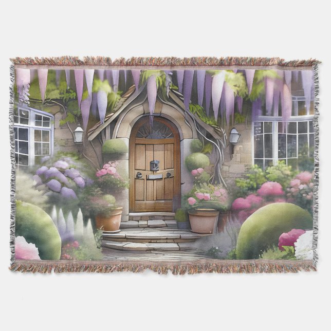 Whimsical Cottage Garden Pathway Filt (Framsidan)