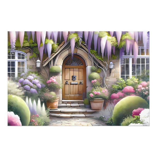 Whimsical Cottage Garden Pathway Fototryck (Framsidan)