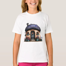 Whimsical Cottage House Art  Fantasy Illustration T Shirt