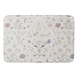 Whimsical Cottagecore Beige Akvarell Vildblomma Badrumsmatta