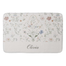 Whimsical Cottagecore Beige Monogram Namn Blommig