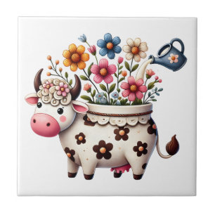 Whimsical COW Kakelplatta