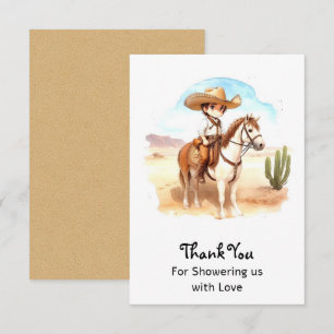 Whimsical Cowboys Äventyr Baby Shower Tack Kort