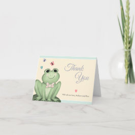 Whimsical Cream Mint Groda Baby Shower Tack Kort