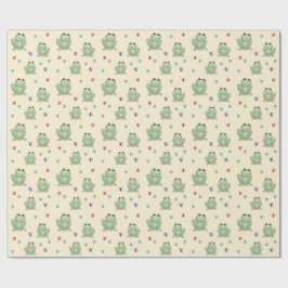 Whimsical Crème Vattenfärg Groda Baby Shower Presentpapper