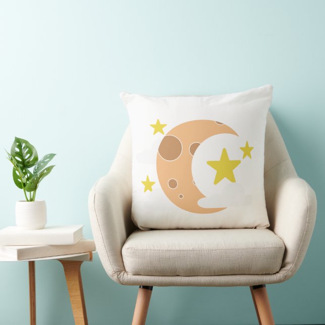    Whimsical Crescent Moon Pillow Kudde (Stol)