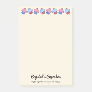 Whimsical Cupcakes Personliga Post-it Block
