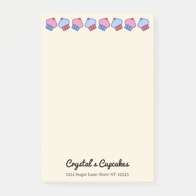 Whimsical Cupcakes Personliga  Post-it Block (Framsida)