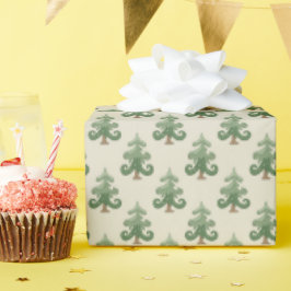 Whimsical Curvy Christmas Tree Pattern Presentpapper