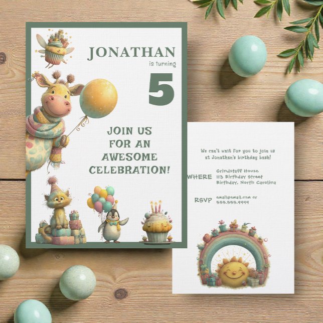 Whimsical Custom Personalized Birthday Invitation Inbjudningar (Skapare uppladdad)
