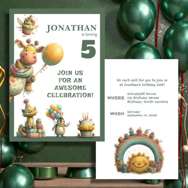 Whimsical Custom Personalized Birthday Invitation Inbjudningar (Skapare uppladdad)