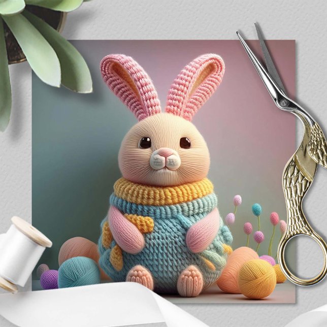 Whimsical Cute Bunny Easter Julkort (Skapare uppladdad)