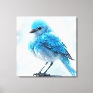 *~* Whimsical Cute Detailed Blue Bird AP54 Art Canvastryck