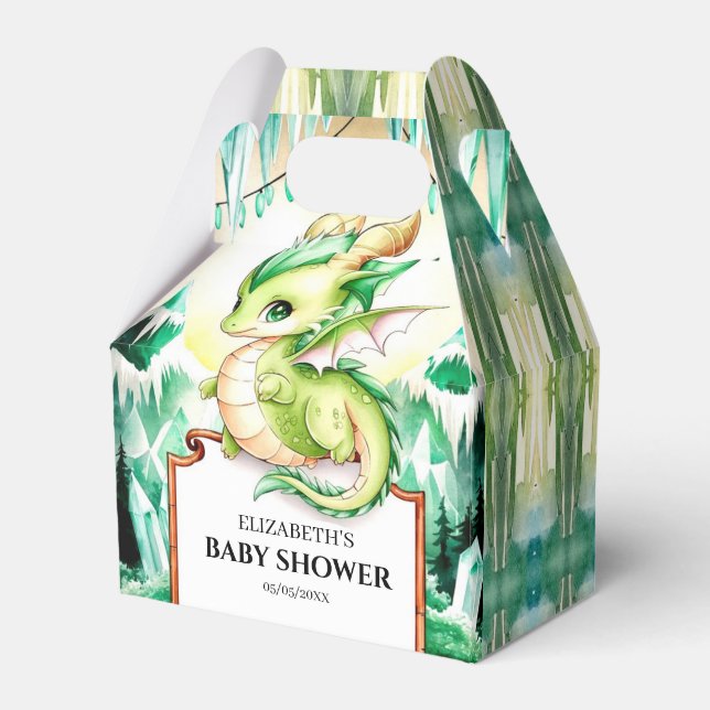 Whimsical Cute Dragon Baby Shower Presentaskar (Framsidan Sidan)