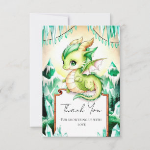 Whimsical Cute Dragon Baby Shower Tack Kort