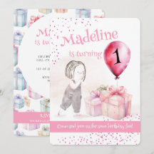 Whimsical Cute Girl 1st Birthday Rosa Balloon Gift