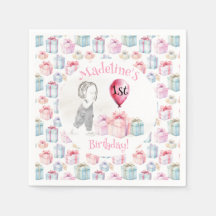 Whimsical Cute Girl 1st Birthday Rosa Balloon Gift