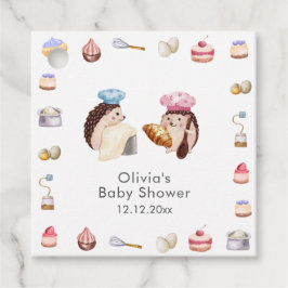 Whimsical Cute Hedgehog Chef Baker Baby Shower  Gåvor Etiketter