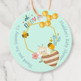 Whimsical Cute Honeycomb personlig Baby Shower Gåvor Etiketter