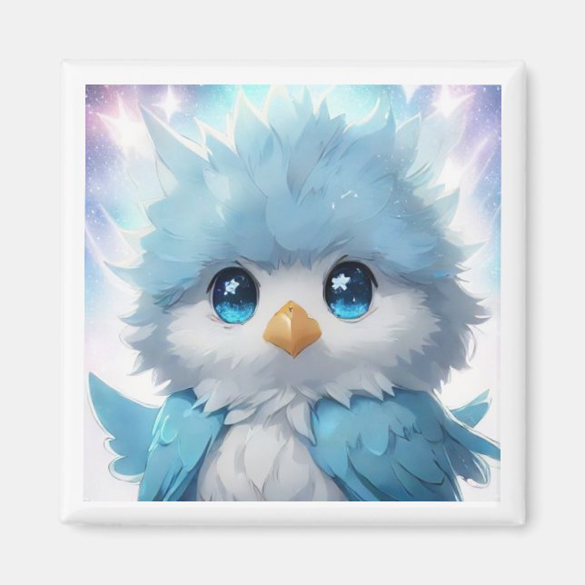 *~* Whimsical Cute Kawii Blue Bird AP54 Art Magnet (Framsidan)