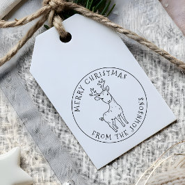 Whimsical Cute Reindeer God jul Family Självfärgande Stämpel