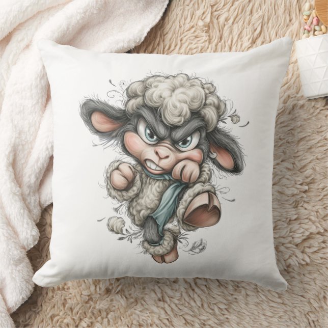 Whimsical Cute Sheep Kudde (Filt)